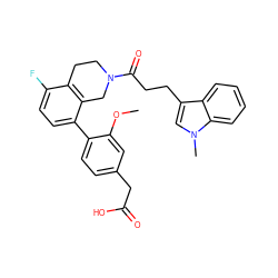 COc1cc(CC(=O)O)ccc1-c1ccc(F)c2c1CN(C(=O)CCc1cn(C)c3ccccc13)CC2 ZINC000144213156