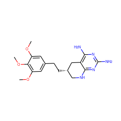 COc1cc(CC[C@H]2CNc3nc(N)nc(N)c3C2)cc(OC)c1OC ZINC000005888682