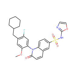 COc1cc(CC2CCCCC2)c(F)cc1-n1c(=O)ccc2cc(S(=O)(=O)Nc3ncco3)ccc21 ZINC001772575256