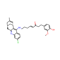 COc1cc(CCC(=O)/C=C/CCCNc2c3c(nc4cc(Cl)ccc24)C[C@H]2CC(C)=C[C@H]3C2)ccc1O ZINC000299826108