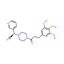 COc1cc(CCC(=O)N2CCN([C@@H](C#N)c3cccnc3)CC2)cc(OC)c1OC ZINC000027411234