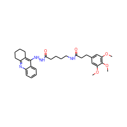 COc1cc(CCC(=O)NCCCCC(=O)NNc2c3c(nc4ccccc24)CCCC3)cc(OC)c1OC ZINC000014953200