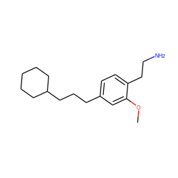 COc1cc(CCCC2CCCCC2)ccc1CCN ZINC000013864187