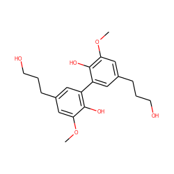 COc1cc(CCCO)cc(-c2cc(CCCO)cc(OC)c2O)c1O ZINC000004268934