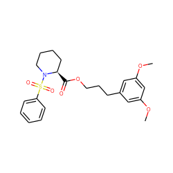 COc1cc(CCCOC(=O)[C@@H]2CCCCN2S(=O)(=O)c2ccccc2)cc(OC)c1 ZINC000013441801
