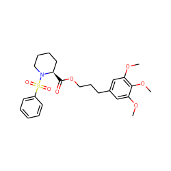 COc1cc(CCCOC(=O)[C@@H]2CCCCN2S(=O)(=O)c2ccccc2)cc(OC)c1OC ZINC000066102443