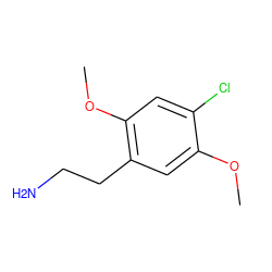 COc1cc(CCN)c(OC)cc1Cl ZINC000022058029