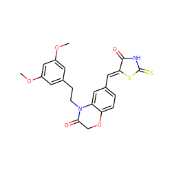 COc1cc(CCN2C(=O)COc3ccc(/C=C4\SC(=S)NC4=O)cc32)cc(OC)c1 ZINC000028883331
