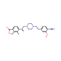 COc1cc(CCN2CCN(C[C@@H](F)c3ccc4c(c3C)COC4=O)CC2)ccc1C#N ZINC000144647148