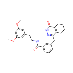 COc1cc(CCNC(=O)c2cccc(Cc3n[nH]c(=O)c4c3CCCC4)c2)cc(OC)c1 ZINC000167710018