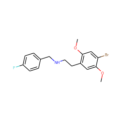 COc1cc(CCNCc2ccc(F)cc2)c(OC)cc1Br ZINC000013737380