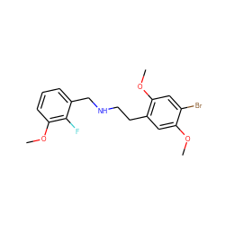 COc1cc(CCNCc2cccc(OC)c2F)c(OC)cc1Br ZINC000473099724