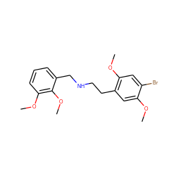 COc1cc(CCNCc2cccc(OC)c2OC)c(OC)cc1Br ZINC000473098363