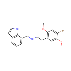 COc1cc(CCNCc2cccc3cc[nH]c23)c(OC)cc1Br ZINC000473097934