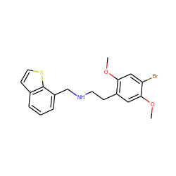 COc1cc(CCNCc2cccc3ccsc23)c(OC)cc1Br ZINC000473107479