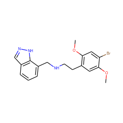 COc1cc(CCNCc2cccc3cn[nH]c23)c(OC)cc1Br ZINC000473109836