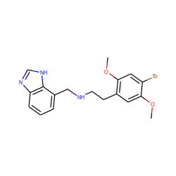 COc1cc(CCNCc2cccc3nc[nH]c23)c(OC)cc1Br ZINC000473109872