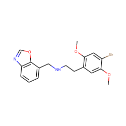 COc1cc(CCNCc2cccc3ncoc23)c(OC)cc1Br ZINC000473108754