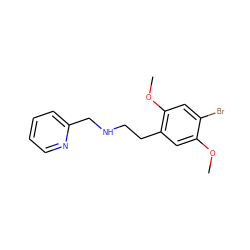 COc1cc(CCNCc2ccccn2)c(OC)cc1Br ZINC000473098385