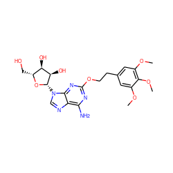 COc1cc(CCOc2nc(N)c3ncn([C@@H]4O[C@H](CO)[C@@H](O)[C@H]4O)c3n2)cc(OC)c1OC ZINC000013815188