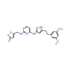 COc1cc(CCc2cc(Nc3ccnc(NCc4cc(C)no4)n3)n[nH]2)cc(OC)c1 ZINC000084731785