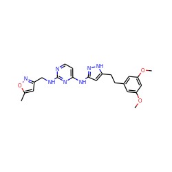 COc1cc(CCc2cc(Nc3ccnc(NCc4cc(C)on4)n3)n[nH]2)cc(OC)c1 ZINC000096902298