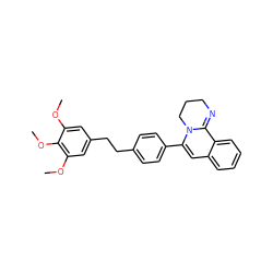 COc1cc(CCc2ccc(C3=Cc4ccccc4C4=NCCCN34)cc2)cc(OC)c1OC ZINC000013833378