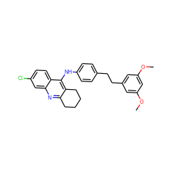 COc1cc(CCc2ccc(Nc3c4c(nc5cc(Cl)ccc35)CCCC4)cc2)cc(OC)c1 ZINC001772610097