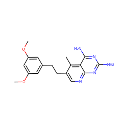 COc1cc(CCc2cnc3nc(N)nc(N)c3c2C)cc(OC)c1 ZINC000005891405