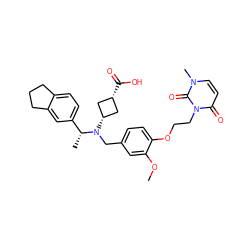 COc1cc(CN([C@H]2C[C@@H](C(=O)O)C2)[C@H](C)c2ccc3c(c2)CCC3)ccc1OCCn1c(=O)ccn(C)c1=O ZINC000473233216