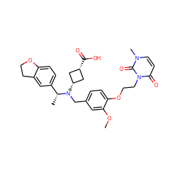 COc1cc(CN([C@H]2C[C@@H](C(=O)O)C2)[C@H](C)c2ccc3c(c2)CCO3)ccc1OCCn1c(=O)ccn(C)c1=O ZINC000473243866