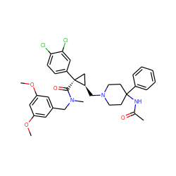 COc1cc(CN(C)C(=O)[C@]2(c3ccc(Cl)c(Cl)c3)C[C@H]2CN2CCC(NC(C)=O)(c3ccccc3)CC2)cc(OC)c1 ZINC000066098351