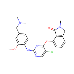 COc1cc(CN(C)C)ccc1Nc1ncc(Cl)c(Oc2cccc3c2C(=O)N(C)C3)n1 ZINC000146073432