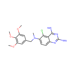 COc1cc(CN(C)c2ccc3nc(N)nc(N)c3c2Cl)cc(OC)c1OC ZINC000003814853