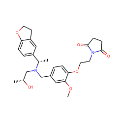 COc1cc(CN(C[C@@H](C)O)[C@@H](C)c2ccc3c(c2)CCO3)ccc1OCCN1C(=O)CCC1=O ZINC001772600426