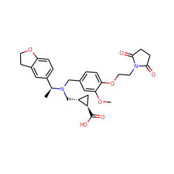 COc1cc(CN(C[C@@H]2C[C@H]2C(=O)O)[C@@H](C)c2ccc3c(c2)CCO3)ccc1OCCN1C(=O)CCC1=O ZINC000224871154