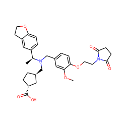 COc1cc(CN(C[C@@H]2CC[C@@H](C(=O)O)C2)[C@@H](C)c2ccc3c(c2)CCO3)ccc1OCCN1C(=O)CCC1=O ZINC000206142247