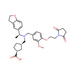 COc1cc(CN(C[C@@H]2CC[C@H](C(=O)O)C2)[C@@H](C)c2ccc3c(c2)CCO3)ccc1OCCN1C(=O)CCC1=O ZINC000206142272