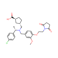 COc1cc(CN(C[C@H]2CC[C@H](C(=O)O)C2)[C@@H](C)c2ccc(Cl)cc2)ccc1OCCN1C(=O)CCC1=O ZINC000206142149
