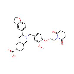 COc1cc(CN(C[C@H]2CC[C@H](C(=O)O)CC2)[C@@H](C)c2ccc3c(c2)CCO3)ccc1OCCN1C(=O)CCCC1=O ZINC000473228966