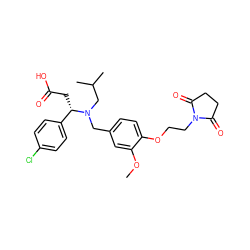 COc1cc(CN(CC(C)C)[C@@H](CC(=O)O)c2ccc(Cl)cc2)ccc1OCCN1C(=O)CCC1=O ZINC000207196384