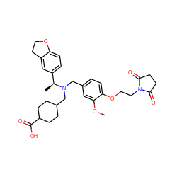 COc1cc(CN(CC2CCC(C(=O)O)CC2)[C@@H](C)c2ccc3c(c2)CCO3)ccc1OCCN1C(=O)CCC1=O ZINC000206136518