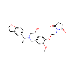 COc1cc(CN(CCO)[C@H](C)c2ccc3c(c2)CCO3)ccc1OCCN1C(=O)CCC1=O ZINC001772606315