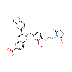 COc1cc(CN(Cc2ccc(C(=O)O)cc2)[C@@H](C)c2ccc3c(c2)CCO3)ccc1OCCN1C(=O)CCC1=O ZINC001772657225