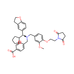 COc1cc(CN(Cc2ccc(C(=O)O)cc2)[C@H](c2ccc3c(c2)CCO3)C2CCCC2)ccc1OCCN1C(=O)CCC1=O ZINC001772572904