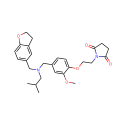 COc1cc(CN(Cc2ccc3c(c2)CCO3)CC(C)C)ccc1OCCN1C(=O)CCC1=O ZINC001772654445