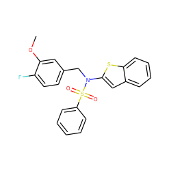 COc1cc(CN(c2cc3ccccc3s2)S(=O)(=O)c2ccccc2)ccc1F ZINC000115230812