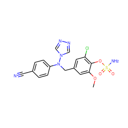 COc1cc(CN(c2ccc(C#N)cc2)n2cnnc2)cc(Cl)c1OS(N)(=O)=O ZINC000028701904