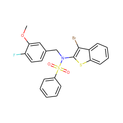 COc1cc(CN(c2sc3ccccc3c2Br)S(=O)(=O)c2ccccc2)ccc1F ZINC000115232478