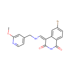 COc1cc(CN/C=C2\C(=O)NC(=O)c3ccc(Br)cc32)ccn1 ZINC000040949532